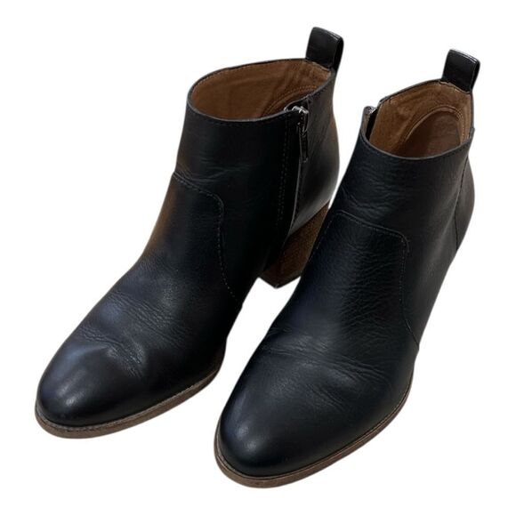 Madewell The Brenner Black Leather side Zip-up Ankle Boot Size 7 - Picture 4 of 6